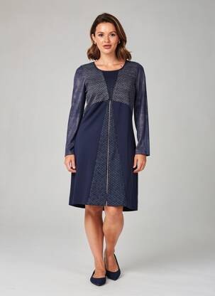 Robe mi-longue manches longues manches longues bleu MERI & ESCA femme