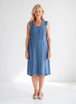 Robe mi-longue sans manche sans manche bleu MERI & ESCA femme