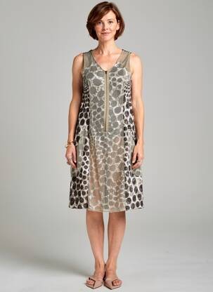Robe mi-longue sans manche sans manche vert MERI & ESCA femme