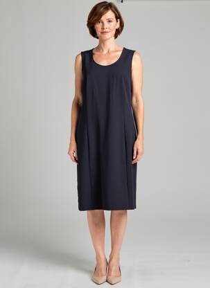 Robe mi-longue sans manche sans manche bleu GUY DUBOUIS femme