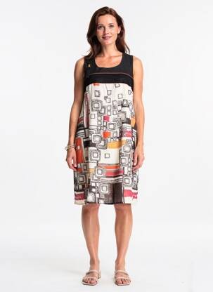 Robe mi-longue sans manche sans manche noir GUY DUBOUIS femme