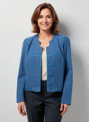 Veste casual col rond bleu MERI & ESCA femme