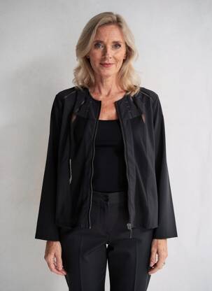 Veste casual col rond noir MERI & ESCA femme