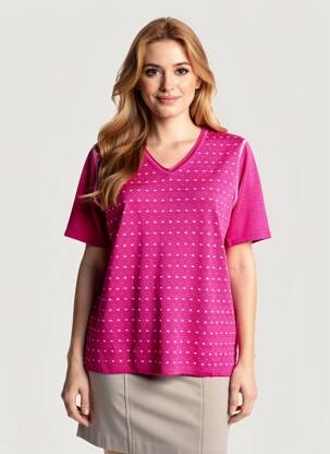 Pull coupe droite manches courtes rose ARDIUM femme