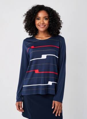 Pull coupe droite manches longues bleu ARDIUM femme