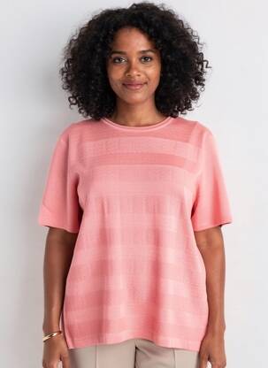 Pull coupe droite manches longues rose ARDIUM femme