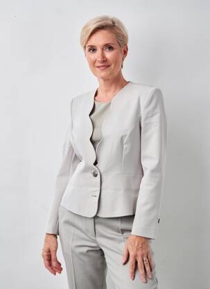 Veste chic fermeture boutonnée sur le devant gris GUY DUBOUIS femme