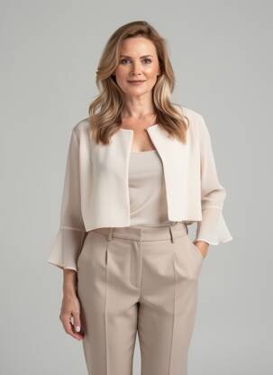 Boléro col rond beige MERI & ESCA femme