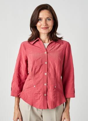 Veste casual coupe cintrée rose GUY DUBOUIS femme