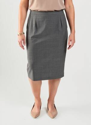 Jupe mi-longue stretch gris FRANCE RIVOIRE femme