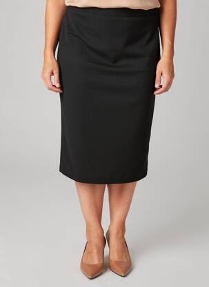 Jupe mi-longue stretch noir GUY DUBOUIS femme