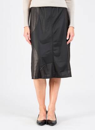 Jupe mi-longue coupe droite noir GUY DUBOUIS femme