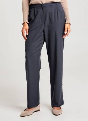 Pantalon droit stretch taille normale bleu FRANCE RIVOIRE femme