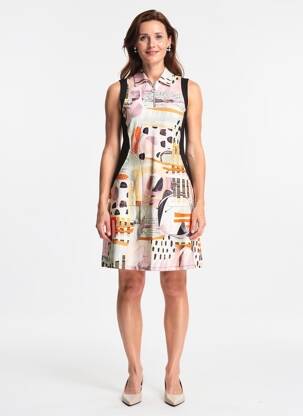 Robe courte sans manche sans manche beige DOLCEZZA femme