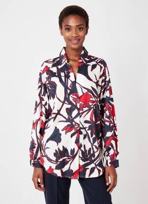 Tunique manches longues col v rouge MARIA BELLENTANI femme