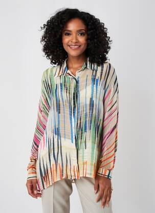 Chemisier tissage crêpe manches longues beige LOLA CASADEMUNT femme