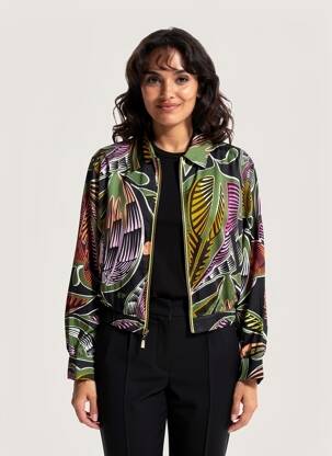 Blouson effet matière satinée noir LOLA CASADEMUNT femme