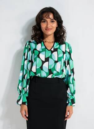 Blouse manches longues manches longues vert JOSEPH RIBKOFF femme
