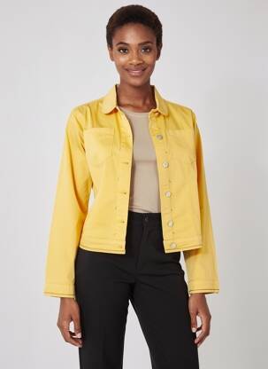 Veste casual poignets boutonnés avec fente jaune FUEGO WOMAN femme