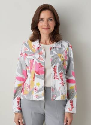 Veste casual poignets boutonnés avec fente blanc DOLCEZZA femme