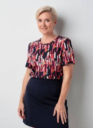T-shirt stretch manches courtes rouge GEVANA femme