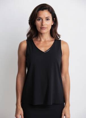 Débardeur col v sans manche noir ANANKE femme