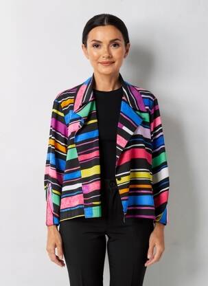 Veste casual col tailleur bleu JOSEPH RIBKOFF femme