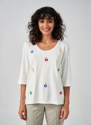 T-shirt manches 3/4 manches 3/4 beige ANANKE femme