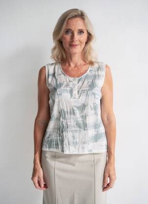 Top coupe cintrée sans manche gris MERI & ESCA femme