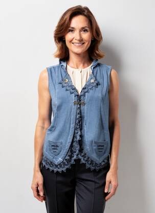 Gilet sans manche coupe cintrée bleu MERI & ESCA femme