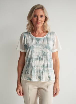Top imprimé fantaisie manches courtes gris MERI & ESCA femme