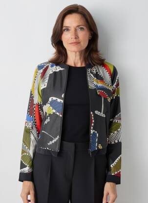 Veste casual col rond noir MERI & ESCA femme