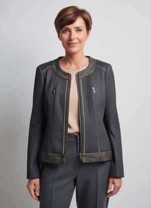 Veste casual col rond noir MERI & ESCA femme