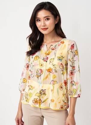 Twin-set coupe droite jaune MERI & ESCA femme