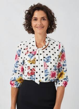Blouse légère et transparente manches 3/4 blanc FRANCE RIVOIRE femme