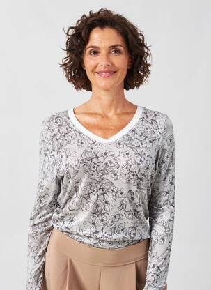 T-shirt manches longues manches longues gris BAGORAZ femme