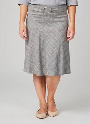 Jupe mi-longue stretch gris MERI & ESCA femme