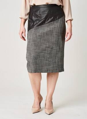 Jupe mi-longue taille normale gris GUY DUBOUIS femme