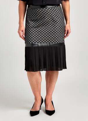 Jupe mi-longue taille normale noir FRANCE RIVOIRE femme