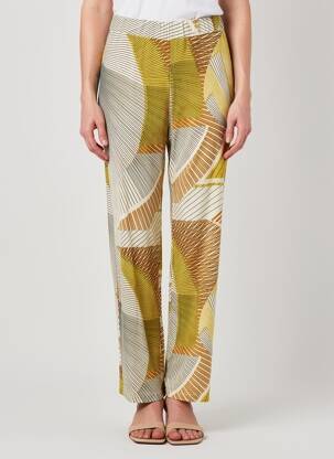 Pantalon droit taille élastique taille normale vert MARIA BELLENTANI femme