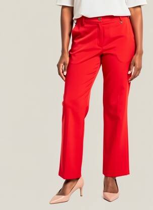 Pantalon droit tissage popeline taille normale rouge LOLA CASADEMUNT femme