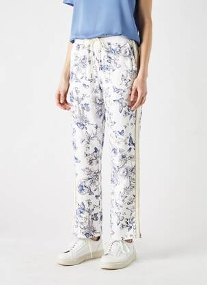 Pantalon droit stretch taille normale blanc LEO & UGO femme