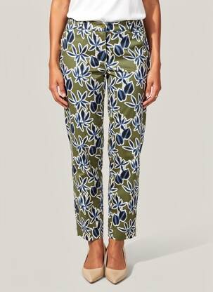 Pantalon droit stretch taille normale vert GARDEUR femme