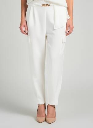 Pantalon droit stretch taille normale blanc LESLIE femme