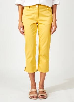 Pantacourt stretch taille normale jaune FUEGO WOMAN femme