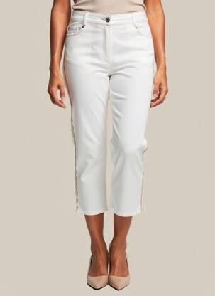 Pantacourt stretch taille normale blanc FUEGO WOMAN femme