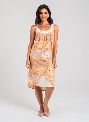 Robe mi-longue sans manche sans manche orange ALICE ET BARNABE femme