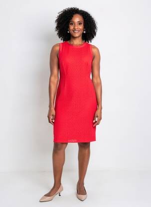 Robe mi-longue sans manche sans manche rouge PAUL BRIAL femme