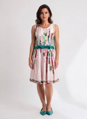 Robe mi-longue sans manche sans manche rose PAUL BRIAL femme
