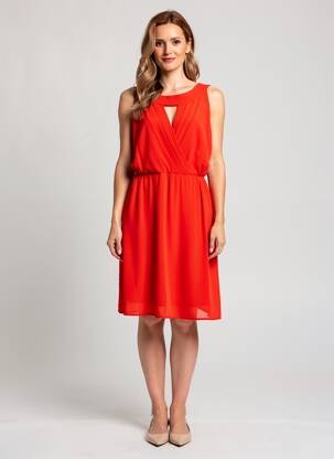 Robe mi-longue sans manche sans manche orange POUSSIERE D'ETOLE femme